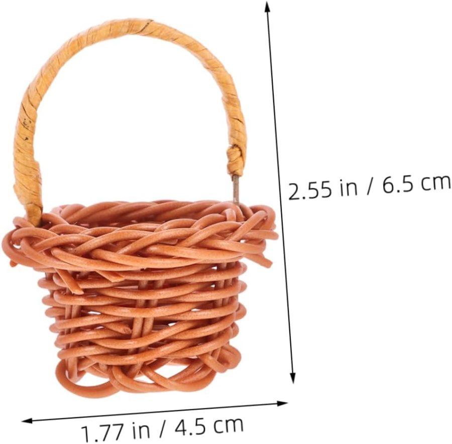 16pcs Mini Woven Baskets Handles Wall-mounted Storage Baskets for Girls for Flowers and Decor - Image 2