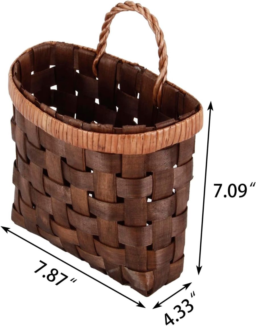 Bamboo Storage Basket for Wall Woven Mounted Basket for Flower and Essentials Farmhouse Kitchen Home Garden Entryway Doors Organizer. - Image 2