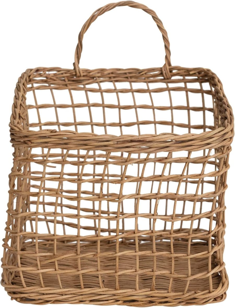 Woven Rattan Hanging, Natural Wall Basket